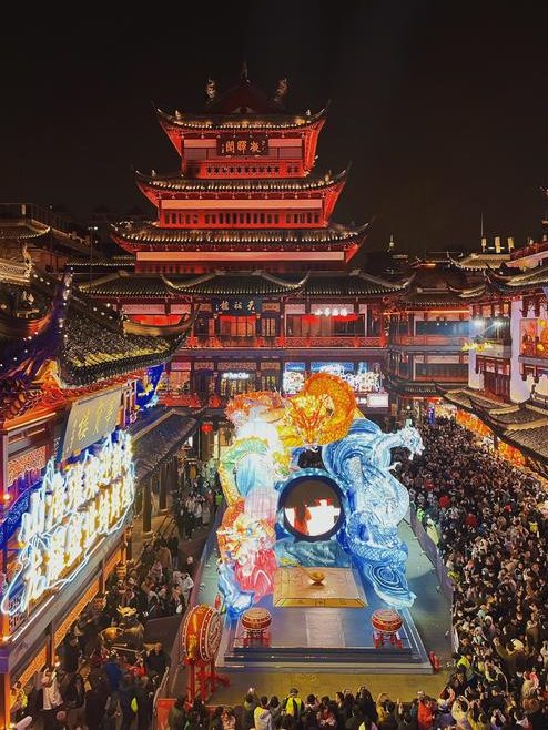 上海冬季豫园灯会 年味 上海冬天